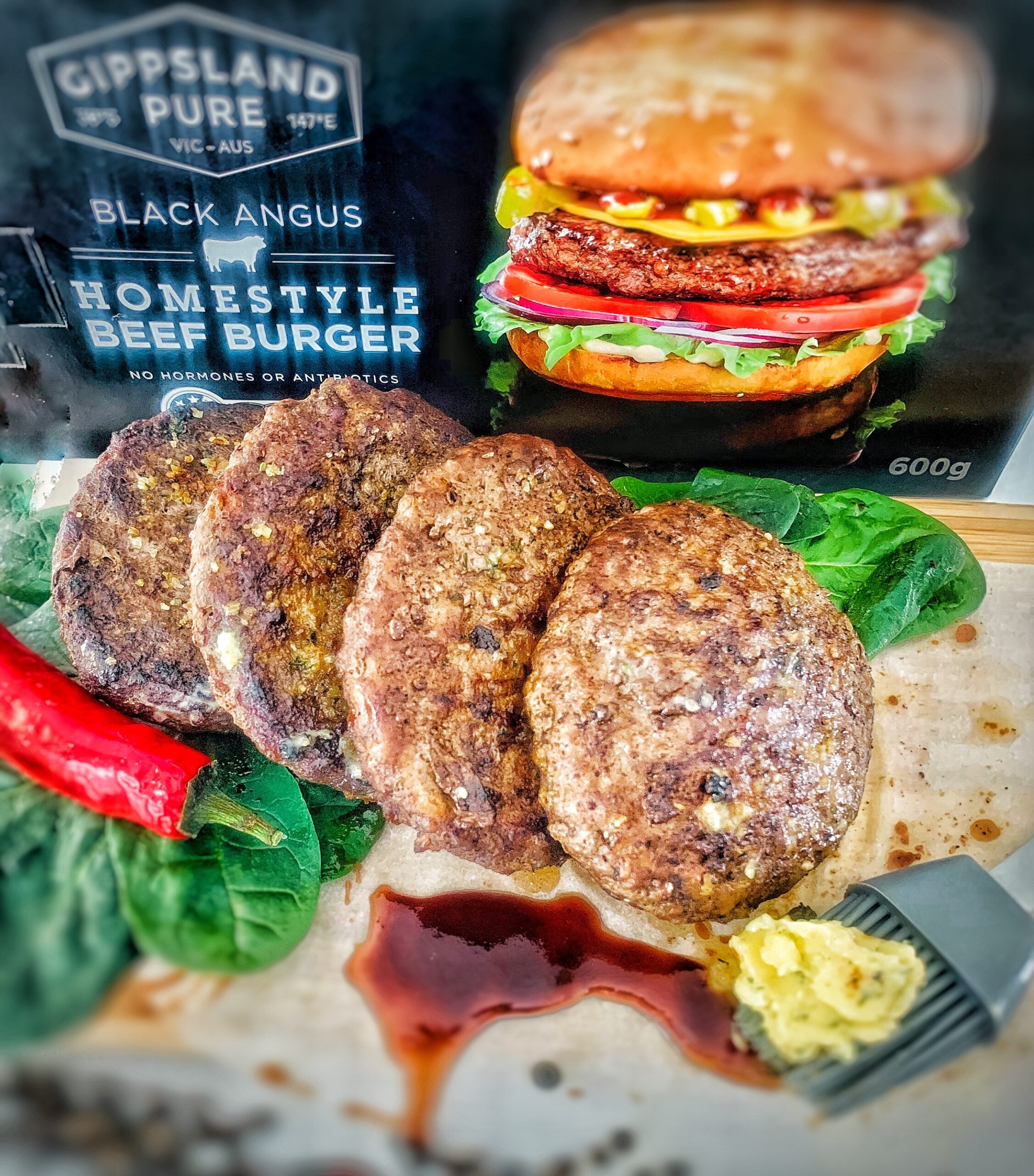 BLACK ANGUS Home style Beef Burger Patties (per box)