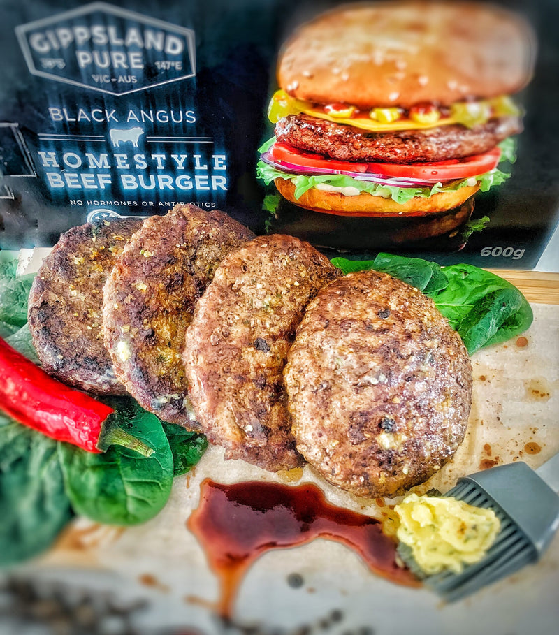 BLACK ANGUS Home style Beef Burger Patties (per box)