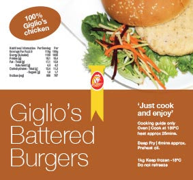 Giglio's - Chicken Battered Burgers