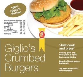 Giglio’s – Chicken Crumbed Burgers