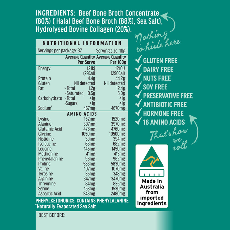 Beef Broth with Collagen Concentrate - Halal Certified Broth 375gram