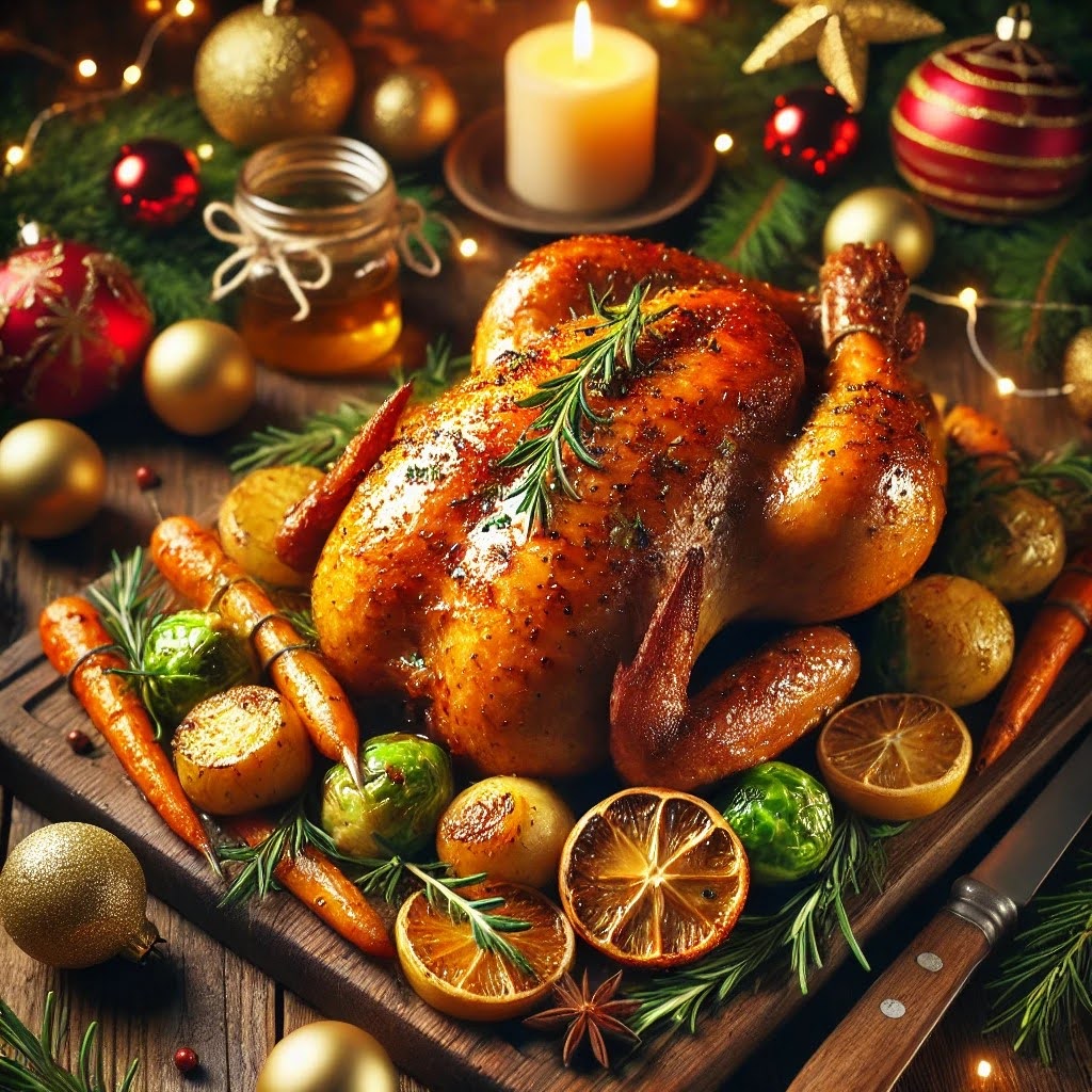 Honey Glazed Christmas Roast Chicken Festive Herb and Honey Roasted Christmas Chicken