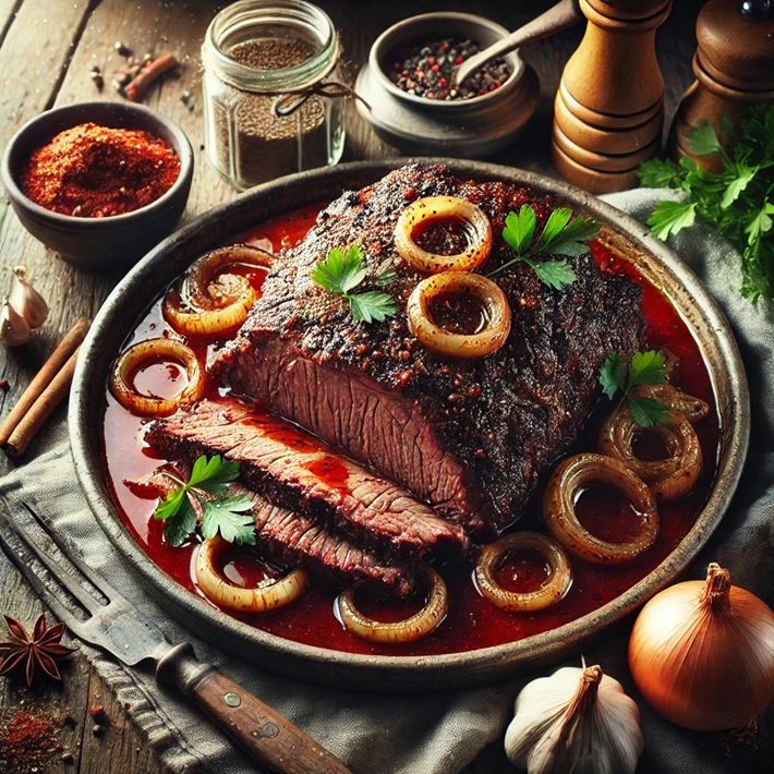 Beef Brisket with Gourmet Spices  Aromatic Slow – Cooked Beef Brisket